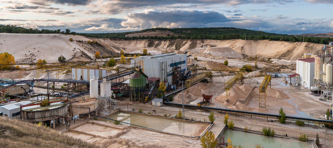 Silica sand open pit mine